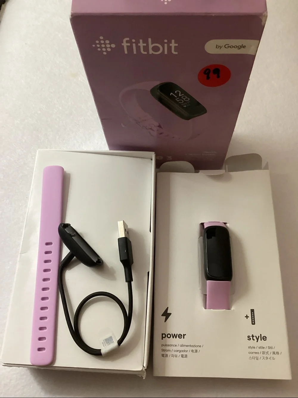 Fitbit Inspire 3 Lilac Bliss Wellness Tracker Watch, 19.5mm